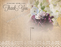 Burlap and Lace - Vintage Wedding Thank You Postcards