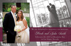 Large Wedding Announcement Postcard with Two Photos