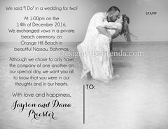 Modern Wedding Announcement Postcard - Double Sided with Photos