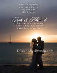 Two Less Fish in the Sea Wedding Announcement with Photos - Sandy Toes & Salty Kisses