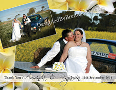 Floral Background Wedding Thank You Postcard