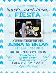Pink or Blue Baby Shower Invitations with Sonogram Ultrasound - Colorful Fiesta