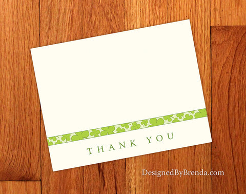 Folded Lucky in Love Thank You Card with Green Shamrock Design - Digital Option
