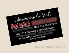 Mini Graduation Invitation Cards with Photos on Rustic Barn Wood Background - Country Style Look