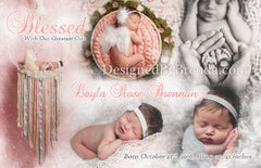 Our Greatest Gift Birth Announcement and Holiday Card with Blended Photo Collage