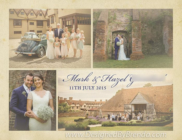 Vintage Wedding Thank You Postcards with Multiple Photos – Designed By ...