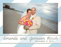 Wedding Thank You Postcards - Diagonal Stripes or Chevron Background
