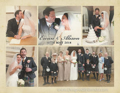Vintage Wedding Thank You Postcards with Multiple Photos