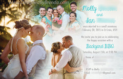 Blended Photo Collage Wedding Invitation - Perfect for Destination Wedding or Reception Only Invite