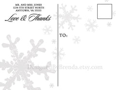 Combined Wedding Thank You & Christmas Card with photos - Elegant Black & Gold
