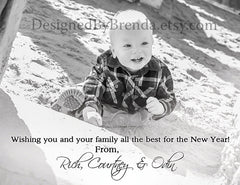 Modern Holiday Photo Card - It's the Most Wonderful Time of the Year! - Red, Grey & White