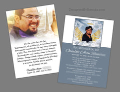 Simple Memorial Card with Photo and Poem - In Spanish or any Language