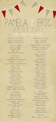 Vintage Style Wedding Programs - Double Sided with Rustic Photo & Banner