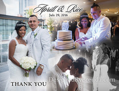 Blended Photo Collage Wedding Thank You Postcard