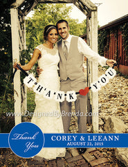 Wedding Thank You Photo Card with Name Banner