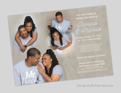 Blended Photo Collage Wedding Invitation - Perfect for Destination Wedding or Reception Only Invite