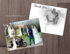 Blended Photo Collage Wedding Thank You Postcard