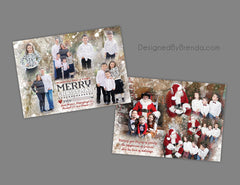 Christmas Card with Custom Blended Photo Collage and Abstract Snowflakes