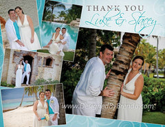 Tilted Photo Wedding Thank You Postcard - Swirl background