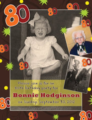 Fun Birthday Party Invitation with Photos - Any Age: 50th 60th 70th 80th 90th or 100th