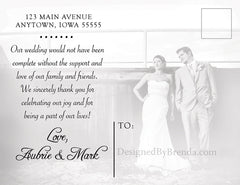 Modern Wedding Thank You Postcards