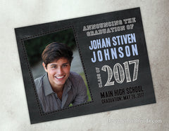 Chalkboard Style Graduation Announcement Invitation Postcards - With photo