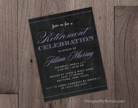 Chalkboard Style Retirement Party Invitations - Great for a Teacher