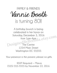 Cheers to 80 years - Birthday Party Invitation with Modern Photo Collage