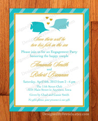 Two Less Fish in the Sea Engagement Party or Bridal Shower Invitations