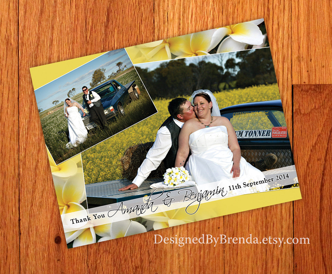 Floral Background Wedding Thank You Postcard