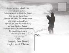 Memorial Thank You Postcard with Large Photo on Front - Double Sided Funeral Remembrance Card