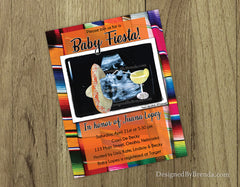 Mexican Fiesta Themed Baby Shower Invitation with Ultrasound Image