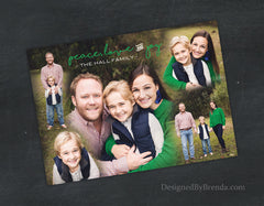 Peace, Love and Joy Holiday Card with Custom Blended Photo Collage