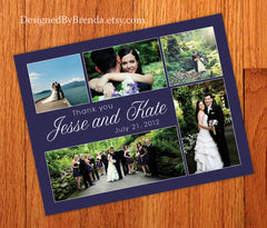 Wedding Thank You Postcard - Collaged Pictures