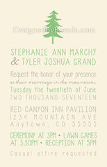 Chevron Wedding Invitations with Tree - Great for Outdoors or Nature Wedding