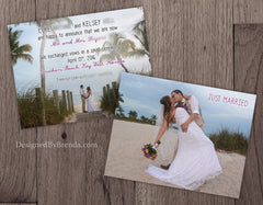 Just Married Wedding Announcements - Double Sided - Any Colors