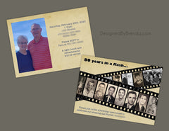 Vintage In a Flash Birthday Invitation - with Filmstrip & Multiple Photos - Any age