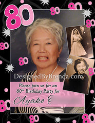 Fun Birthday Party Invitation with Photos - Any Age: 50th 60th 70th 80th 90th or 100th
