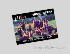 Sports Team Photo Card or Magnet - Sponsor Thank You Gift or Promotional Item