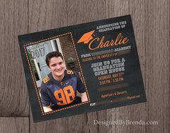 Chalkboard Style Graduation Announcement Invitation Postcards - With photo