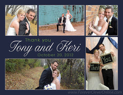 Wedding Thank You Postcard - Collaged Pictures