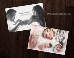 Our Greatest Gift Birth Announcement and Holiday Card with Blended Photo Collage