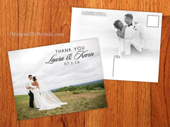 Photo Wedding Thank You Card with Bilingual or Trilingual Message - One Photo