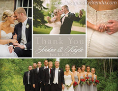 Modern Collage Wedding Thank You Card