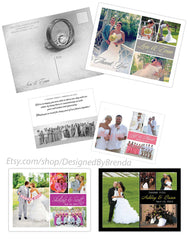 Color Block Wedding Thank You Postcards
