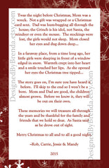 Red & White Snowflake Holiday Card with Large Photo - Double Sided with Christmas Letter on Back