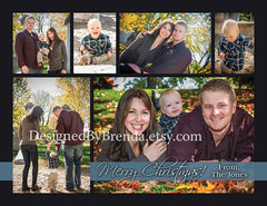 Double Sided Holiday Card with Photo Collage - Modern Feel with Multiple Pictures