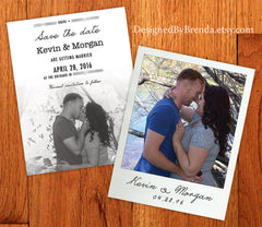 Wedding Thank You Card with Retro Photo and Handwritten Font