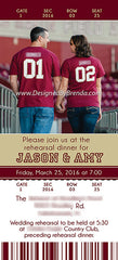 Ticket Bridal Shower Invitation - Sports Themed - Can also be Wedding Invitation or Save the Date