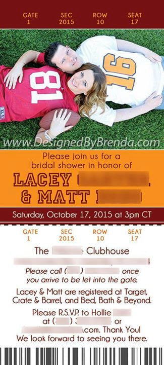 Cleveland Browns Baby Shower Ticket Style Sports Party Invitations – Sports  Invites